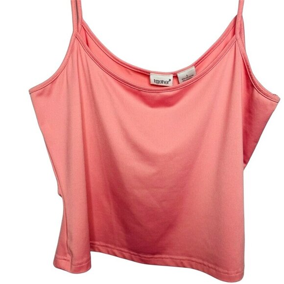 Womens Spaghetti Strap Blouse Crop Top Pink Size Large u Together - Picture 2 of 4